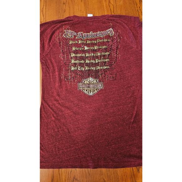 Harley Davidson Double Sided Bling Sturgus 75th anniversary size large shirt - Picture 3 of 3